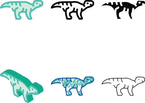 aurora ceratops dinosaur color icon vector. aurora ceratops dinosaur sign. multipack isolated symbol illustration