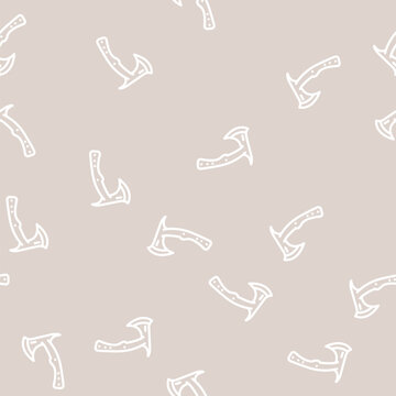throwing axe tool line seamless pattern throwing axe tool thin line illustration