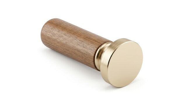 Modern brass and wood coat hook minimalist wall decor for entryways and bedrooms