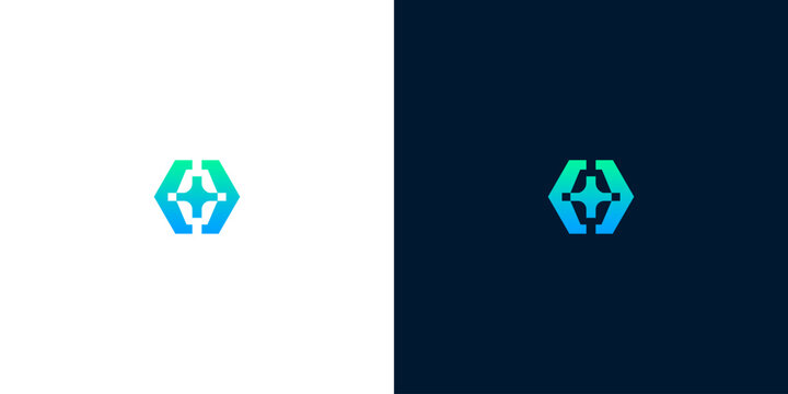 Modern Abstract Hexagonal Coding Bracket Logo Design Representing Software Development Technology and Innovation in Programming and Digital Solutions