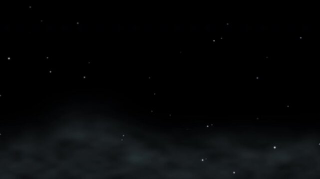 Glowing white dust particles float slowly upward through subtle atmospheric smoke against a dark background, creating a magical cinematic overlay effect perfect for enhancing creative video projects
