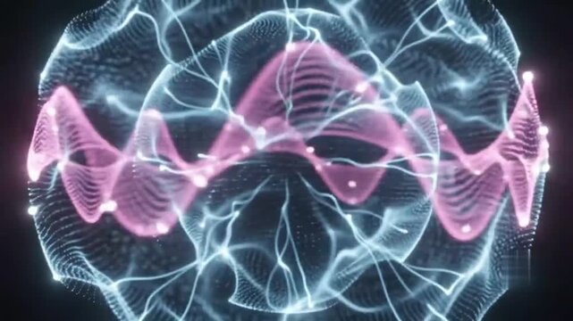 Brainwave Analysis: A glowing, abstract representation of the human brain shows intricate neural pathways and pulsating brainwave activity in a vibrant display of scientific research and cognition.