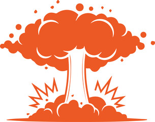 Explosion Mushroom Cloud Illustration Graphic. © RIKARDO