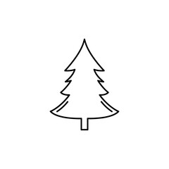 Fototapeta premium Christmas Tree Outline Icon
