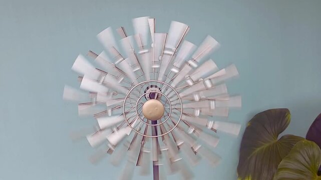 close up of a flower pattern fan wheel 