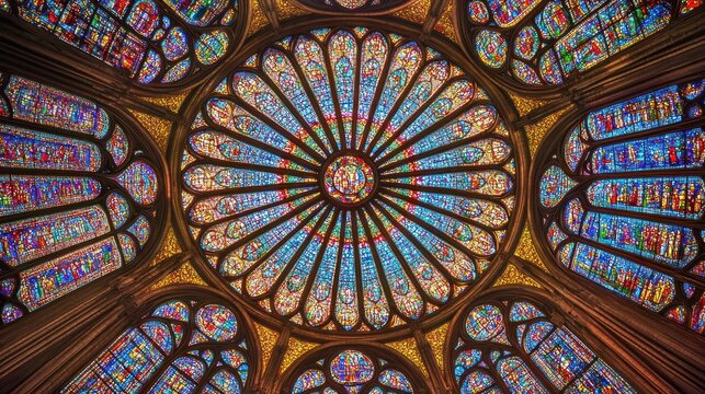 Intricate stained glass dome