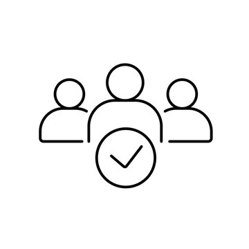 A vector icon representing team performance, workforce productivity, and collective performance measurement, created in line style with editable stroke.