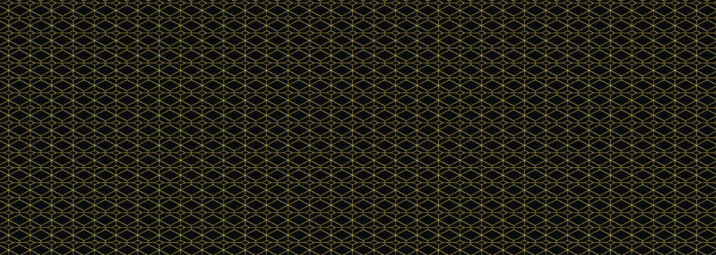 Elegant gala event invitation banner with premium gold and black aesthetic pattern art background