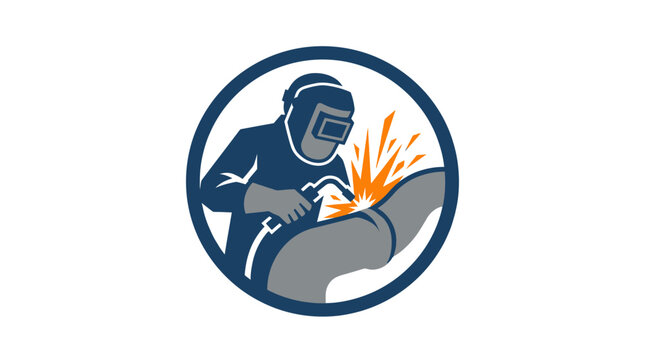 A welder working with protective gear.