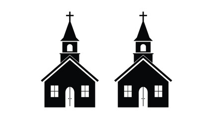 Fototapeta premium Church vector icon silhouette building architecture