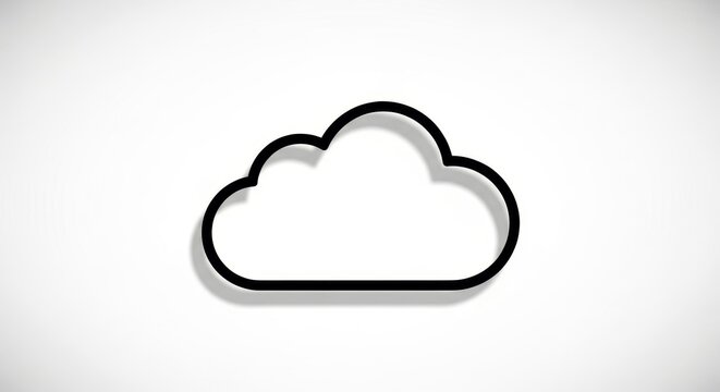 Simple black cloud icon with shadow