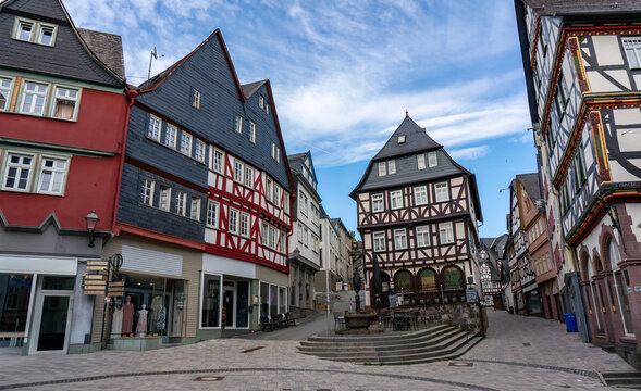 View of Wetzlar Old Town with Half-Timbered Houses in Hesse, Germany &ndash; Historic Town Center in 4K