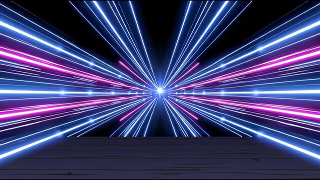 Futuristic neon light tunnel with glowing streaks motion background, abstract motion background for modern creative