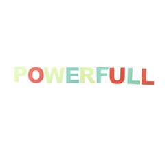 The word powerfull written in colorful block letters with a playful style © Vectostock