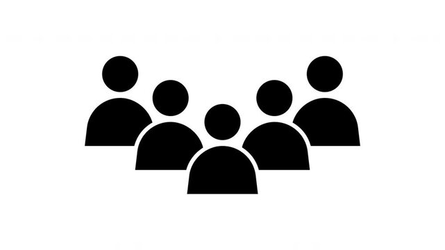 Group of people icon animation with transparent background. Team and community symbol overlay for video editing, business presentations, user interfaces, and motion graphics