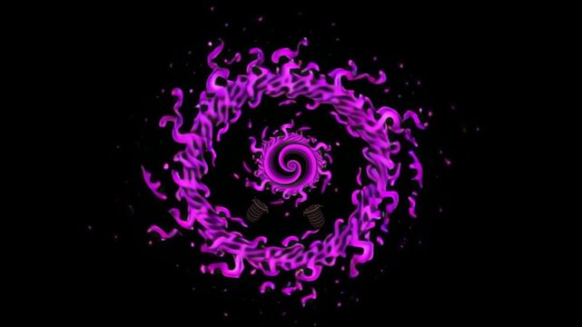 Glowing energy vortex swirling on dark background hypnotic motion, abstract motion background for modern creative