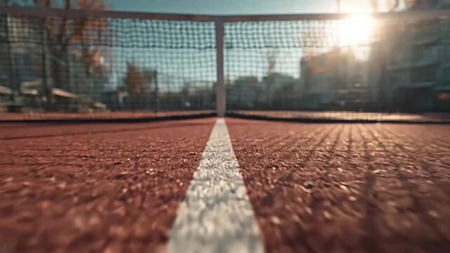 Low angle track line on court