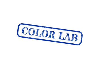 Obraz premium A rectangular rubber stamp with the text color lab isolated on a transparent background