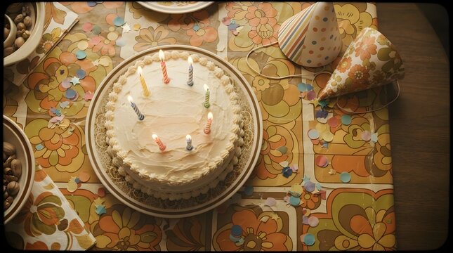 Birthday cake with candles