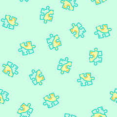 Fototapeta premium jigsaw puzzle piece vector seamless pattern jigsaw puzzle piece sign illustration