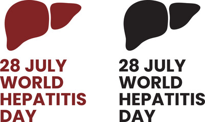 World hepatitis day awareness red black liver illustrations for health campaigns july 28th © Farjana