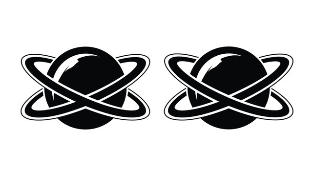 Planet vector icon featuring saturn rings design