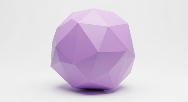 Purple 3d geometric polygon sphere shape