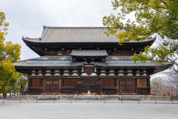 Obraz premium 日本の風景・早春 京都 世界遺産 東寺 金堂（国宝）