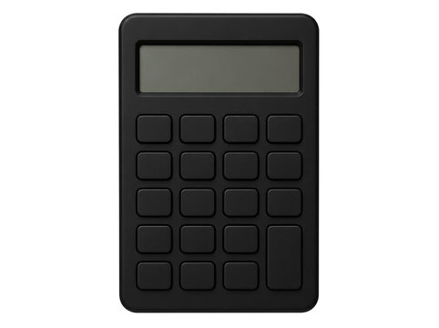 Black calculator isolated on transparent background
