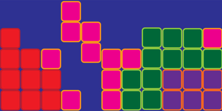 Abstract retro arcade video game block pattern background vector illustration