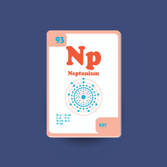 Neptunium Atomic Structure Periodic Element Educational Vector Illustration © Alit