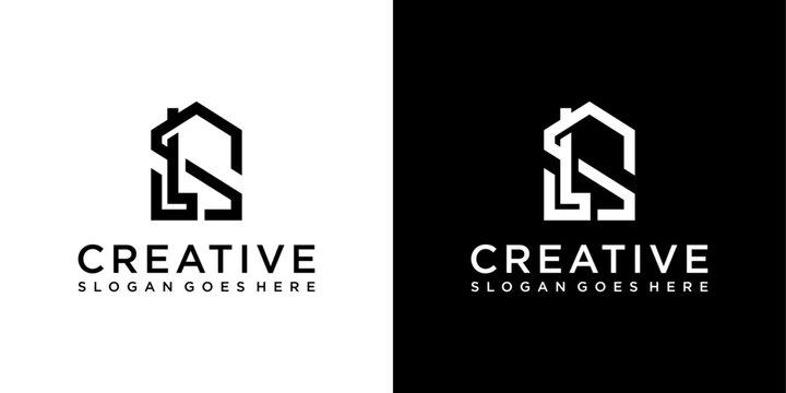 LS or SL initial letter logo design vector
