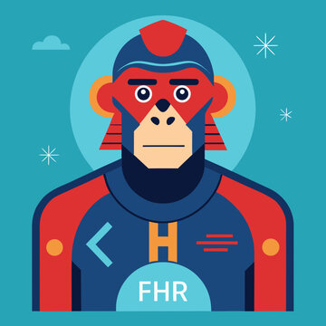 Futuristic Robot Monkey Character Illustration