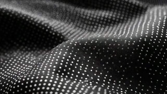 A detailed view of textile fibers on a dark background