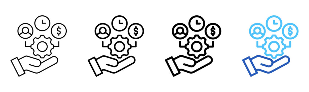 Resource Allocation Icon Different Style Outline Collection Set 