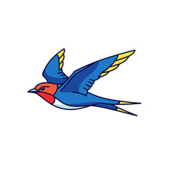 Fototapeta premium Blue Swallow Bird Flying in Flight