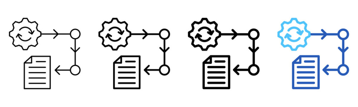 Process Mapping Icon Different Style Outline Collection Set 