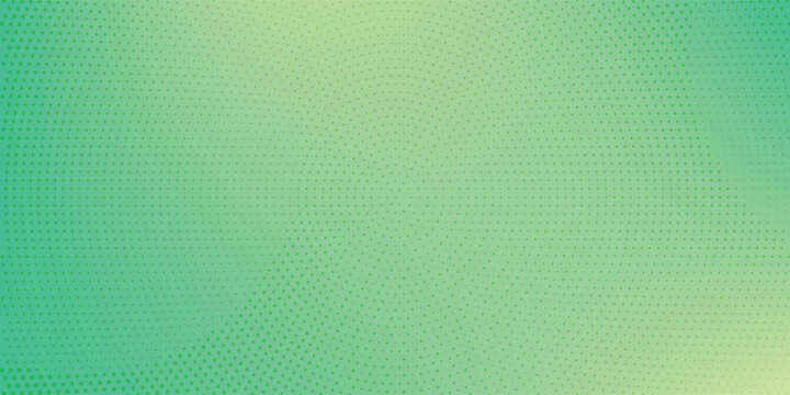 Abstract Green Halftone Radial Dot Gradient Background with Modern Comic Pop Art Pattern Vector
