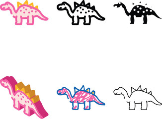 stegosaurus dinosaur animal clean color icon vector. stegosaurus dinosaur animal sign. isolated symbol illustration © sevector