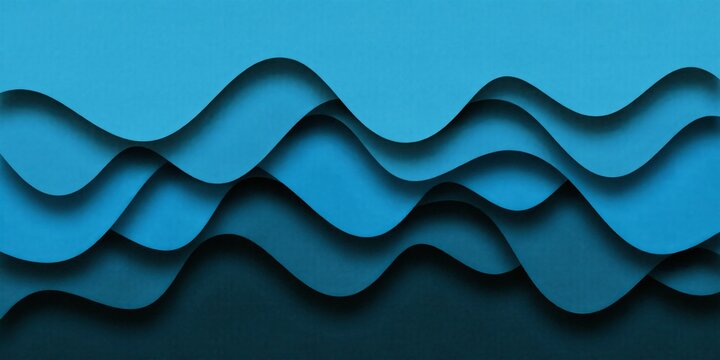 Seamless Blue Tile Roof Pattern with Ocean Wave Inspired Vector Texture Abstract Wallpaper Design Illustration Background