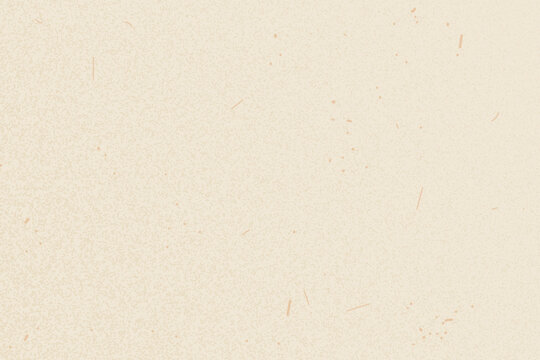 Natural paper grain texture with korean fiber speck and sandy noise. Warm cream beige paper surface with airbrush grain in eggshell tone. Vector rice backdrop for presentation slide and poster