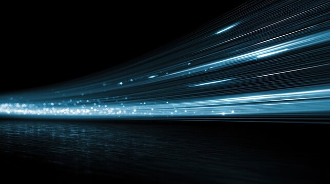 Abstract blue light streaks