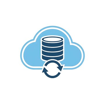 Cloud database storage sync icon.