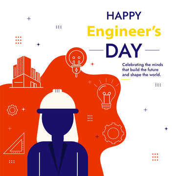 World Engineer Day flat Icons, landing page, banner, poster or header design Abstract background vector illustration.