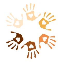 Hand print. Round frame on a white background. Vector illustration  © svetlanasmirnova