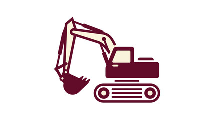 Naklejka premium Excavator Icon - Construction Equipment Vector Illustration