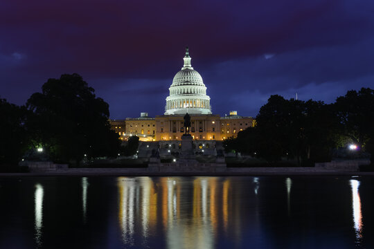 US Capitol Building at night - Washington DC, United States