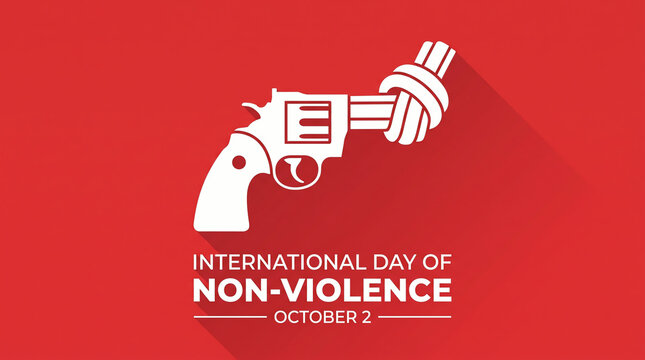 International Day of Non-Violence, October 2, gun with tied knot
