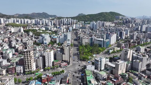 Seoul Eunpyeong-gu Yeokchon Station Intersection Apartment Residential Area Road Traffic