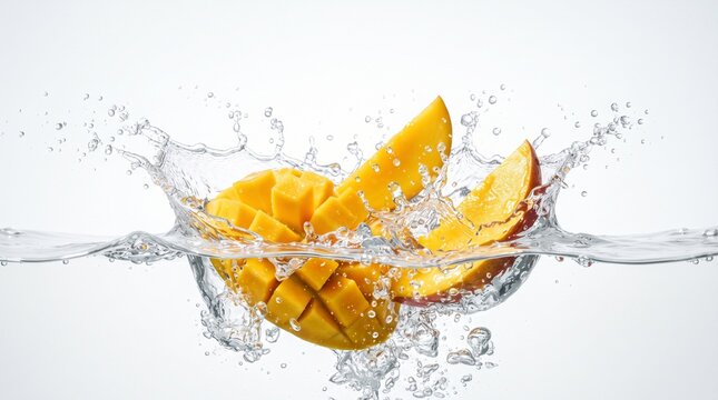 Fresh Mango Splash Summer Fruit Background